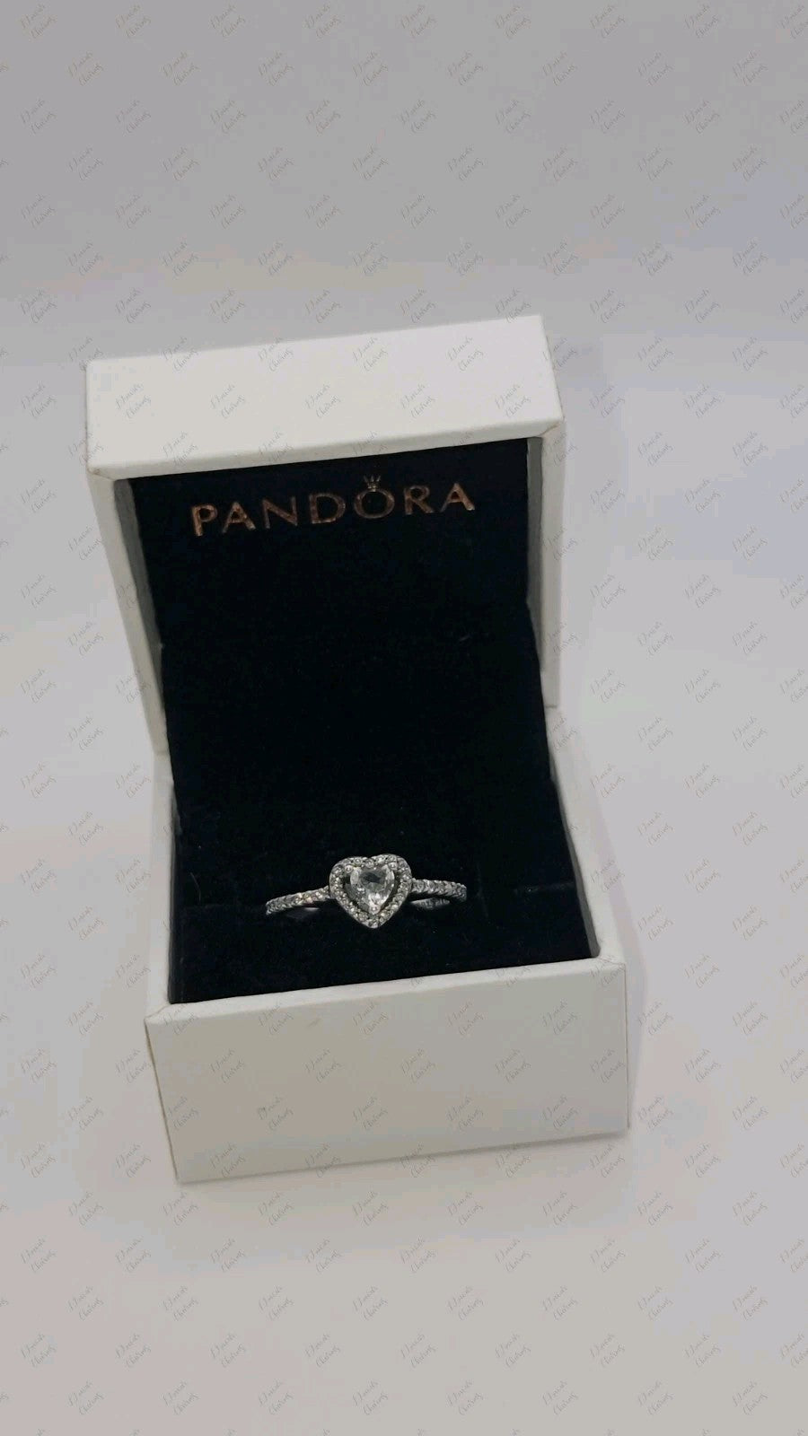 Authentic Pandora #198421C01 Elevated Heart Ring w/ Clear CZ Size 9 W/ Box