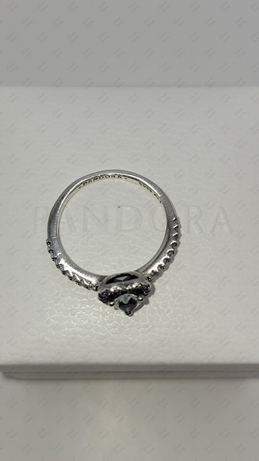 Authentic Pandora #198421C01 Elevated Heart Ring w/ Clear CZ Size 7 W/ Box