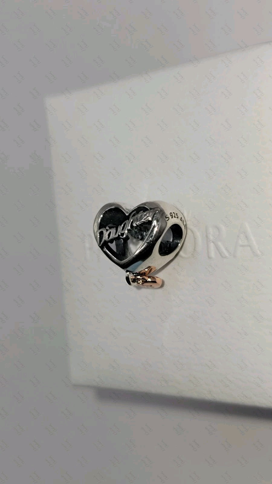 Authentic Pandora #782327C00 Love You Daughter Heart Charm W/ Box 