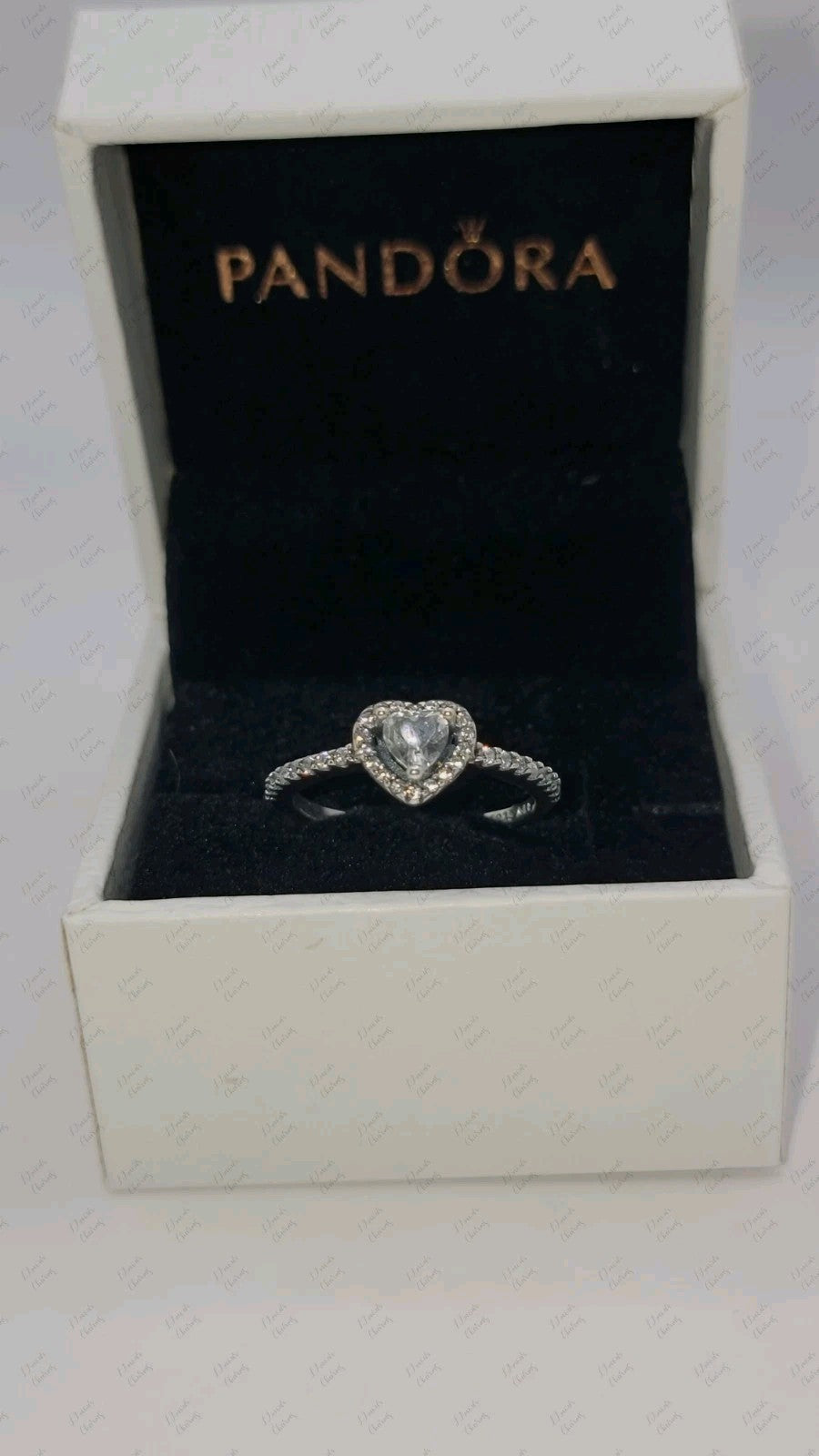 Authentic Pandora #198421C01-56 Elevated Heart Ring w/ Clear CZ Size 7.5 W/ Box