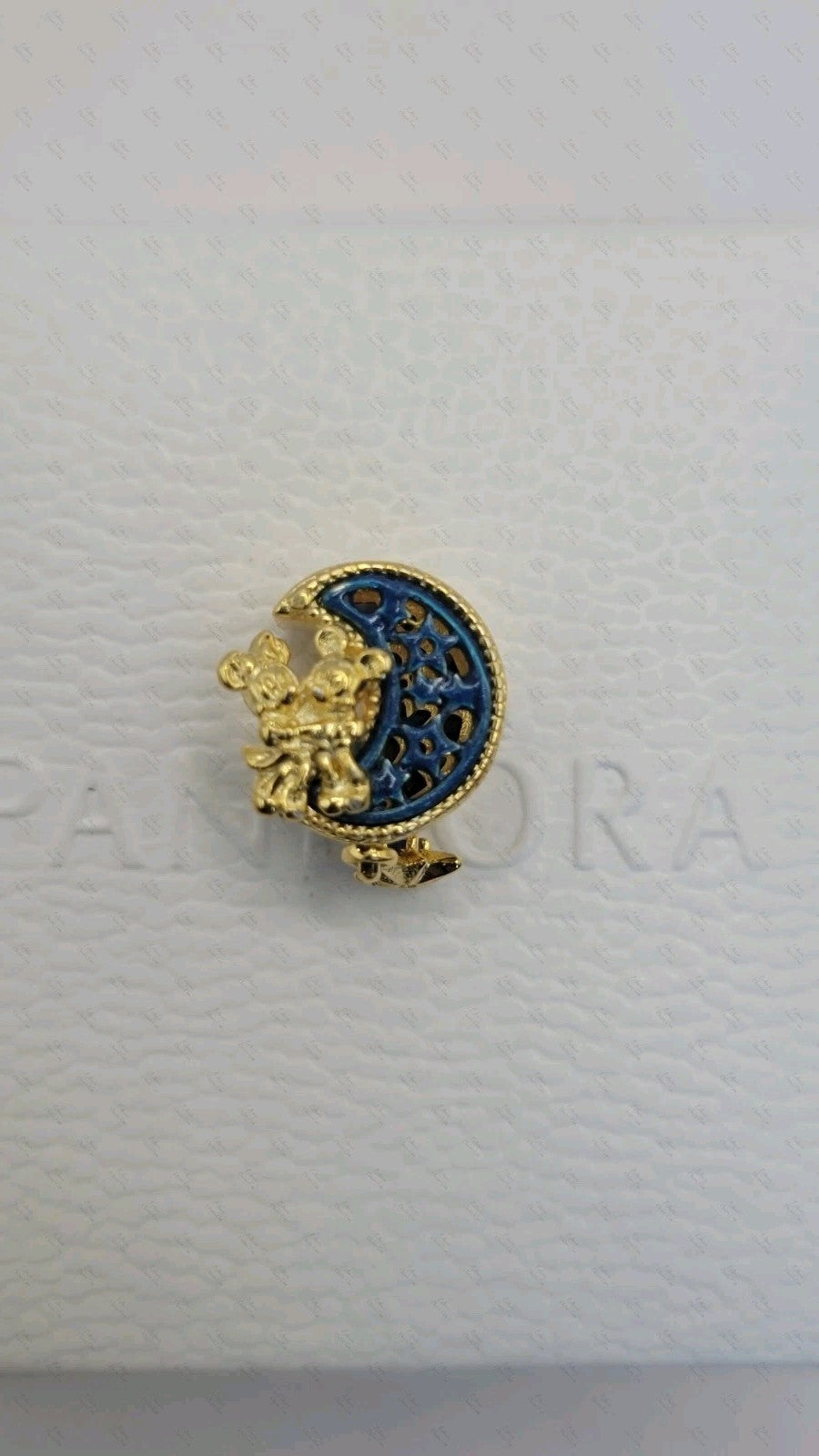 Authentic Pandora 762956C01 Disney Mickey & Minnie Mouse Crescent Moon Charm A34