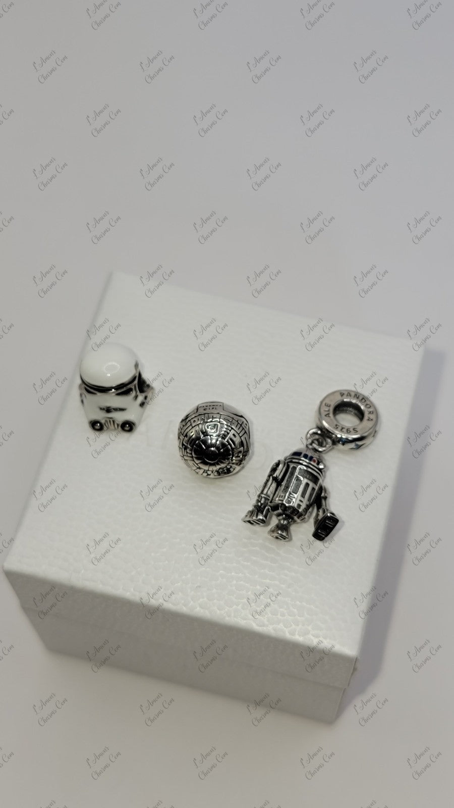  Authentic Pandora Star Wars Charms  R2D2, Death Star & Stormtrooper Bundle A33