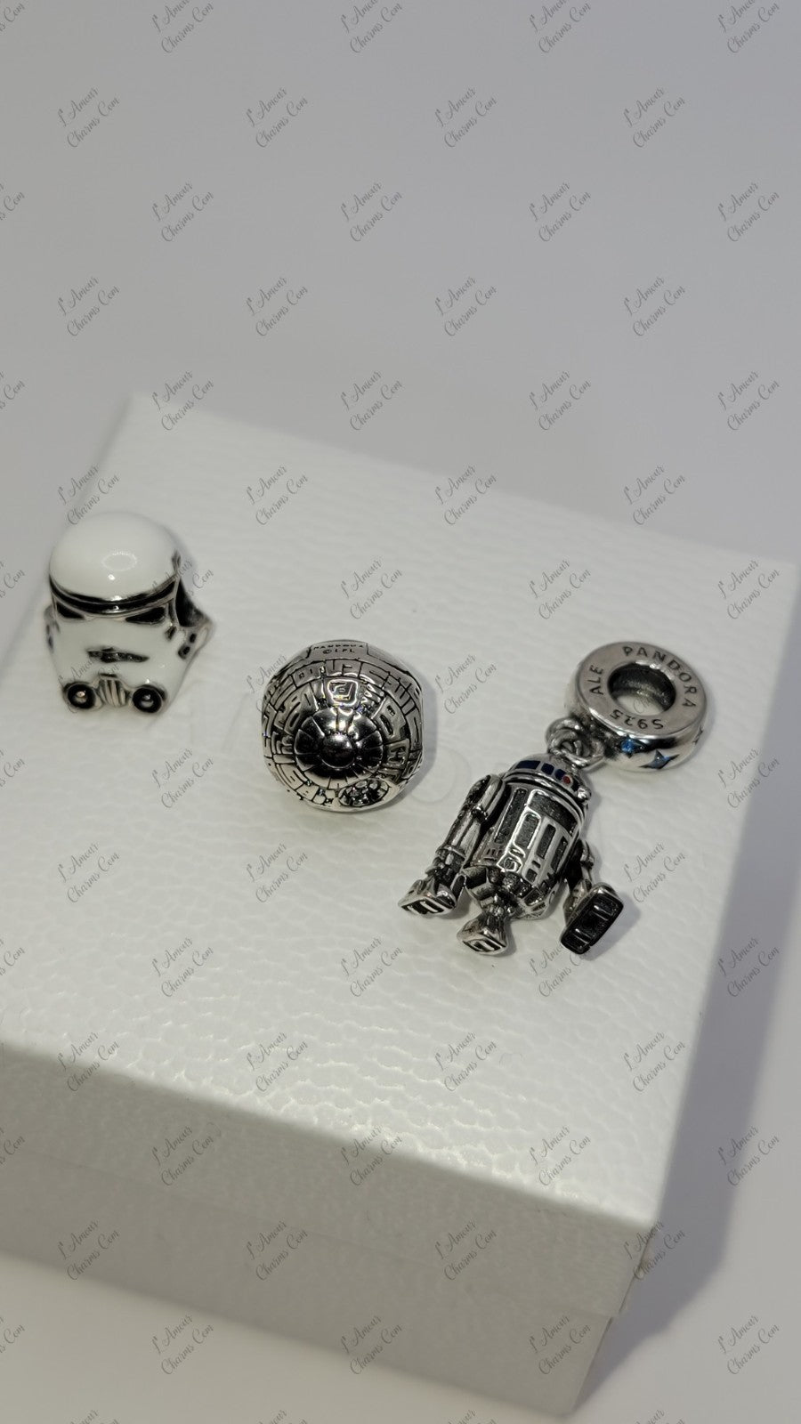  Authentic Pandora Star Wars Charms  R2D2, Death Star & Stormtrooper Bundle A33