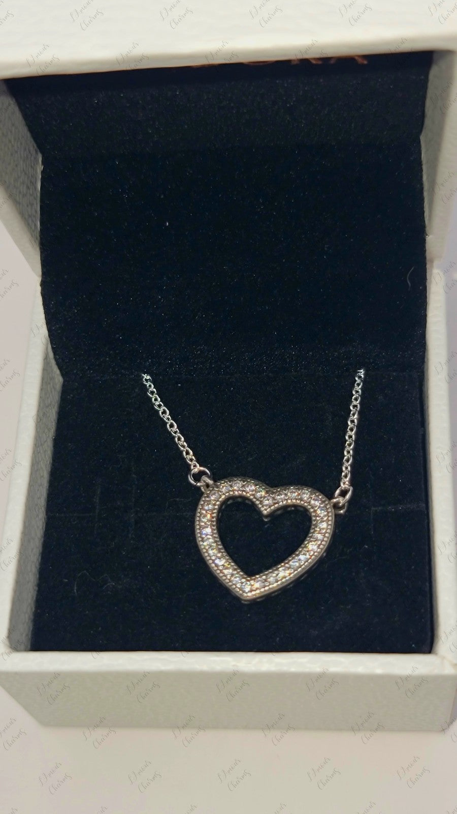 AUTHENTIC PANDORA 925 Silver Loving Hearts Necklace 590534CZ W/ Box