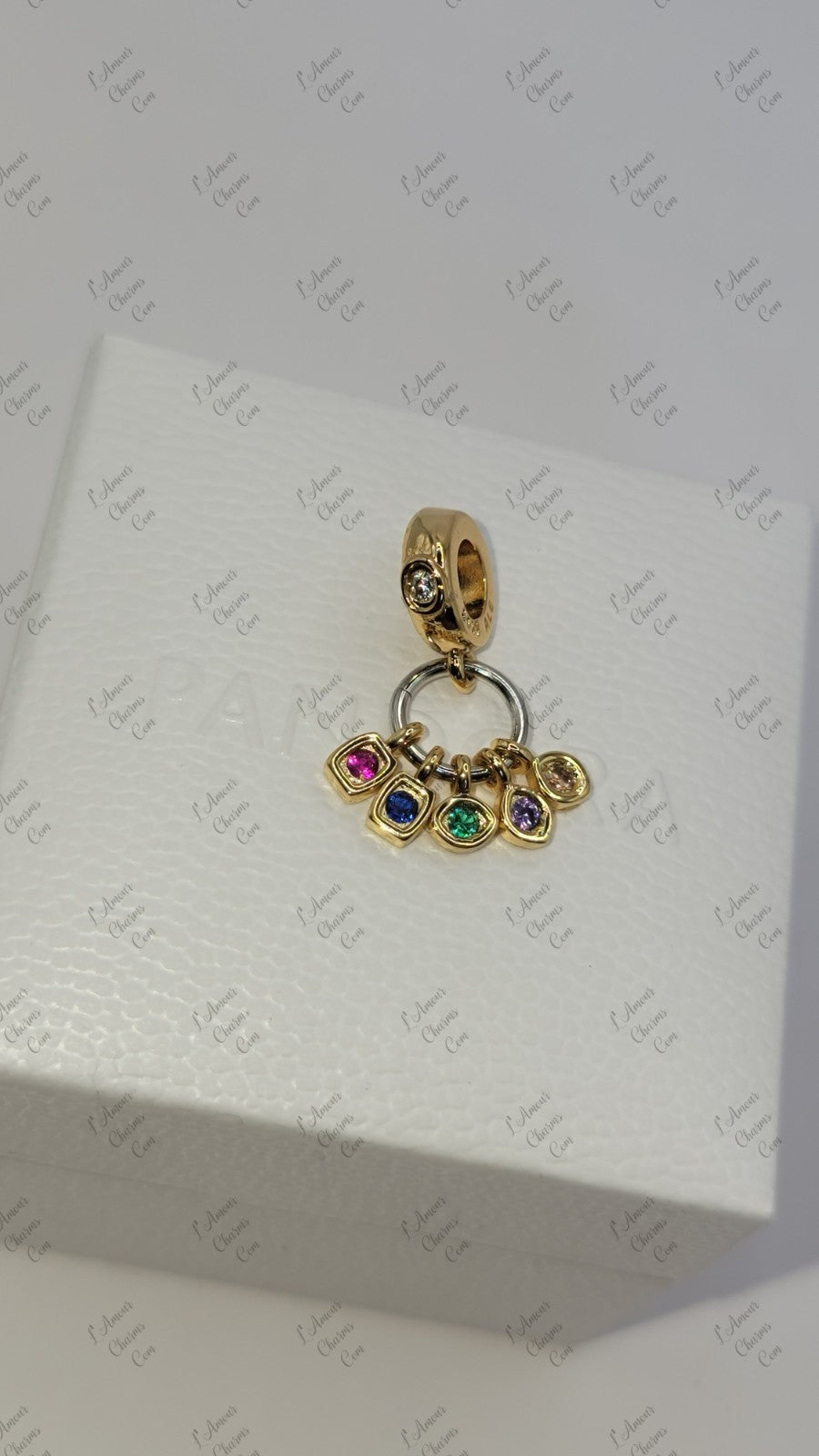 AUTHENTIC PANDORA AVENGERS INFINITY STONES DANGLE CHARM #760774C01 A44 W/ Box