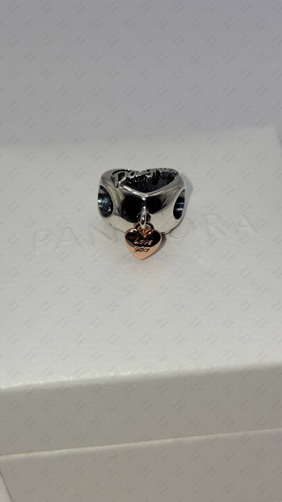 Authentic Pandora #782327C00 Love You Daughter Heart Charm W/ Box 