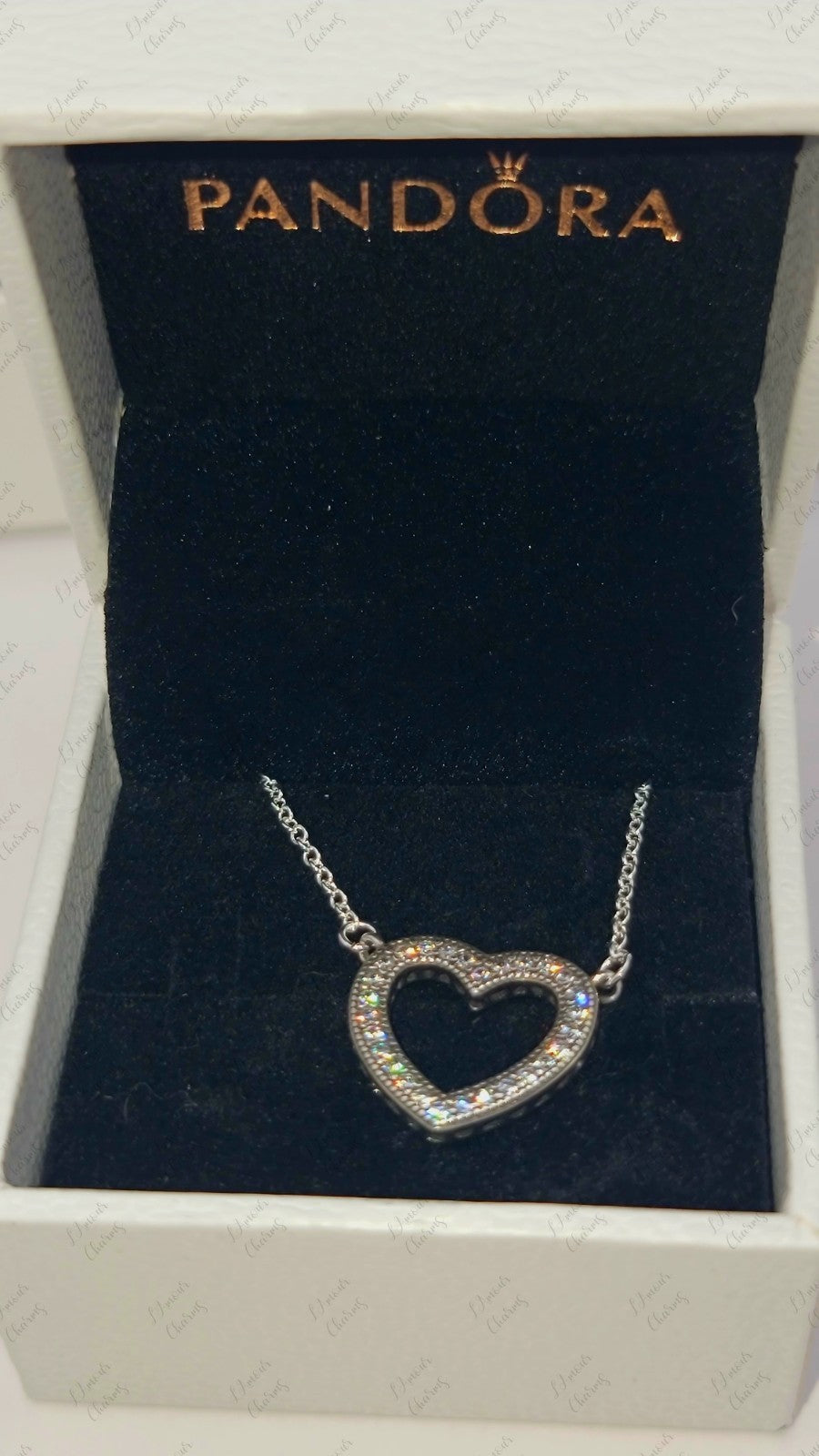 AUTHENTIC PANDORA 925 Silver Loving Hearts Necklace 590534CZ W/ Box