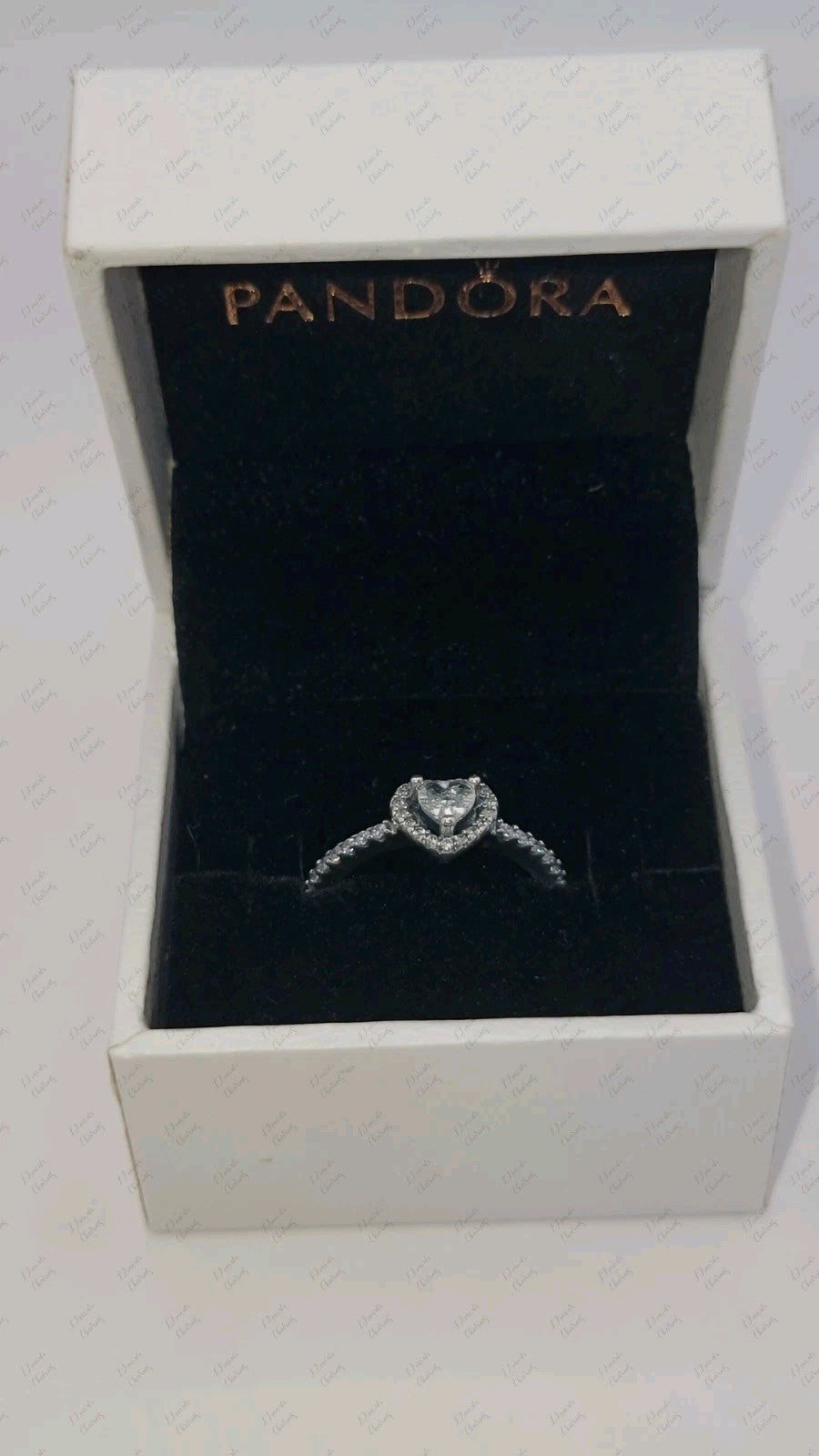 Authentic Pandora #198421C01 Elevated Heart Ring w/ Clear CZ Size 9 W/ Box