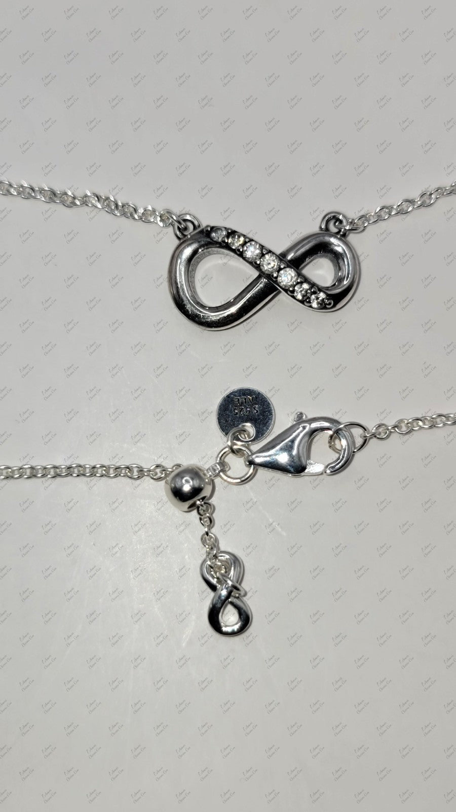 NEW PANDORA 925 Silver Sparkling Infinity Collier Necklace & Earrings Gift Set