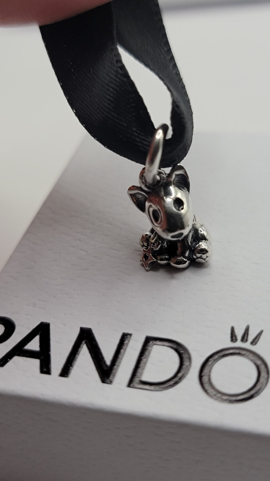 Authentic Pandora Bull Terrier Puppy # 798010EN16 W/ Pouch B81