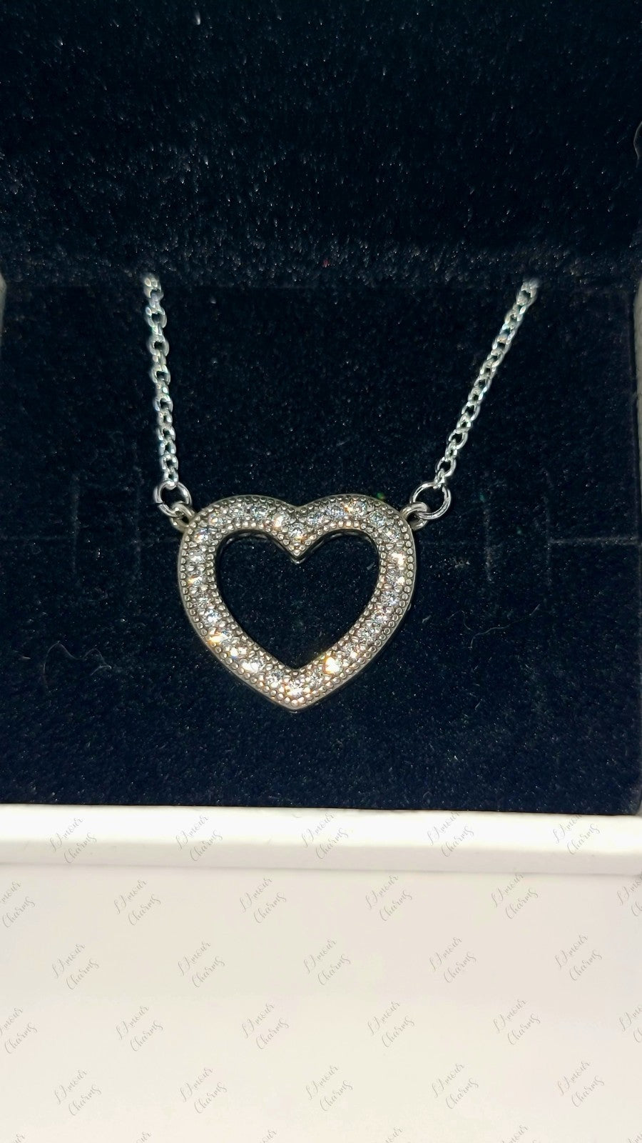AUTHENTIC PANDORA 925 Silver Loving Hearts Necklace 590534CZ W/ Box