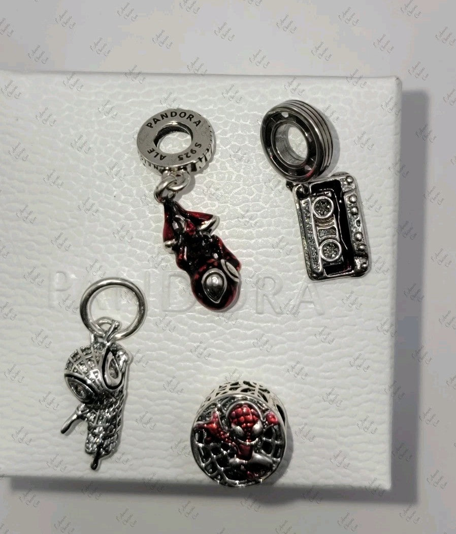 100% Authentic PANDORA 925 Marvel Spider-Man 4 Charms Collection In Box A20