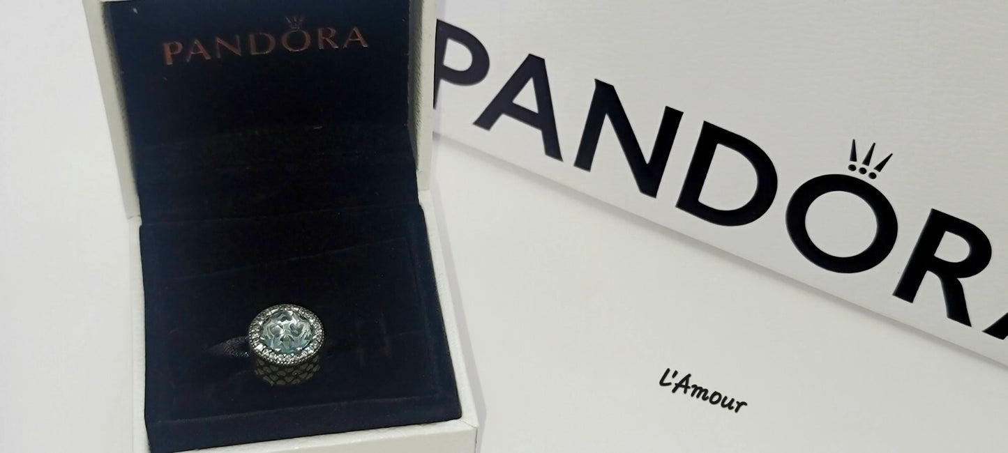 Authentic Glacier Blue Crystal and Clear Zirconia - 791725NGL w/ Box SALE! SALE!