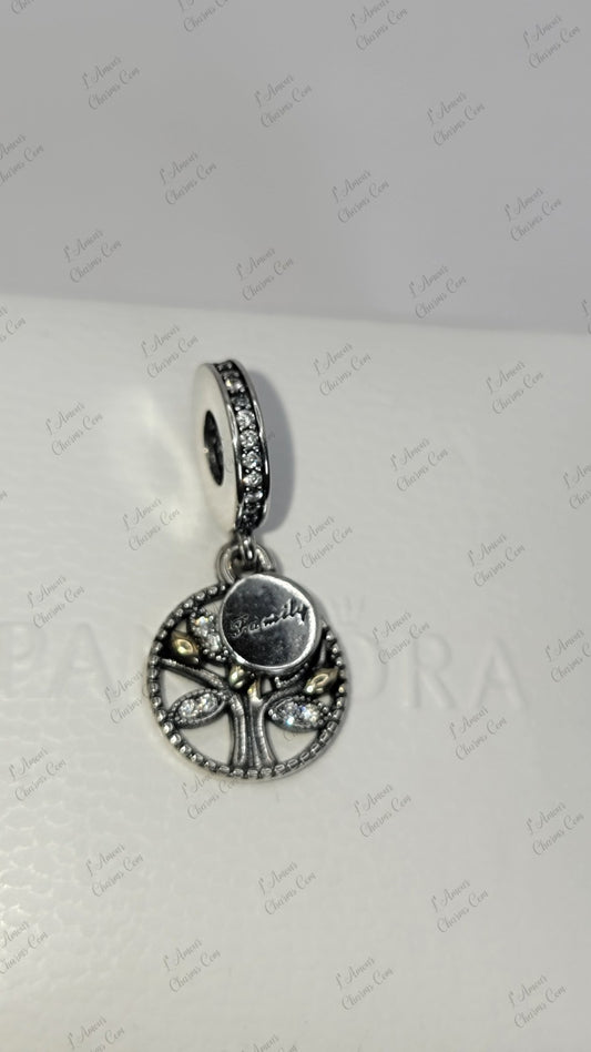 Authentic PANDORA FAMILY TREE CZ DANGLE CHARM STERLING ALE 791728CZ W/ Box