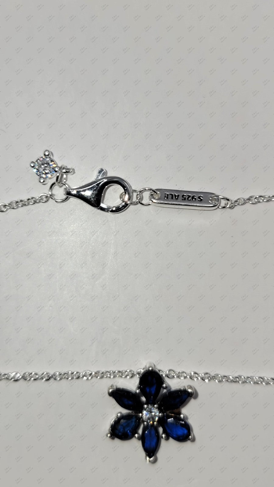 Authentic PANDORA Sparkling Blue Herbarium Cluster Necklace & Earrings Gift Set