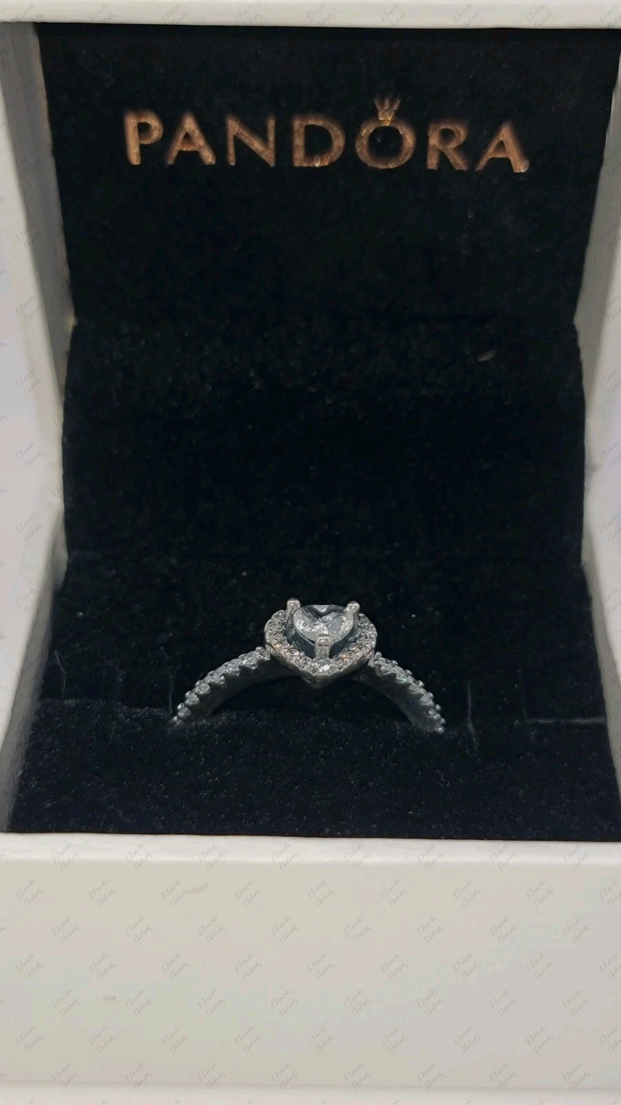 Authentic Pandora #198421C01 Elevated Heart Ring w/ Clear CZ Size 7 W/ Box