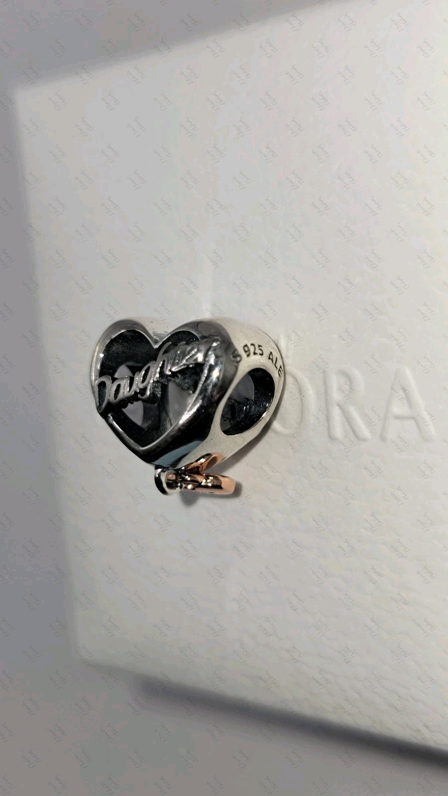 Authentic Pandora #782327C00 Love You Daughter Heart Charm W/ Box 