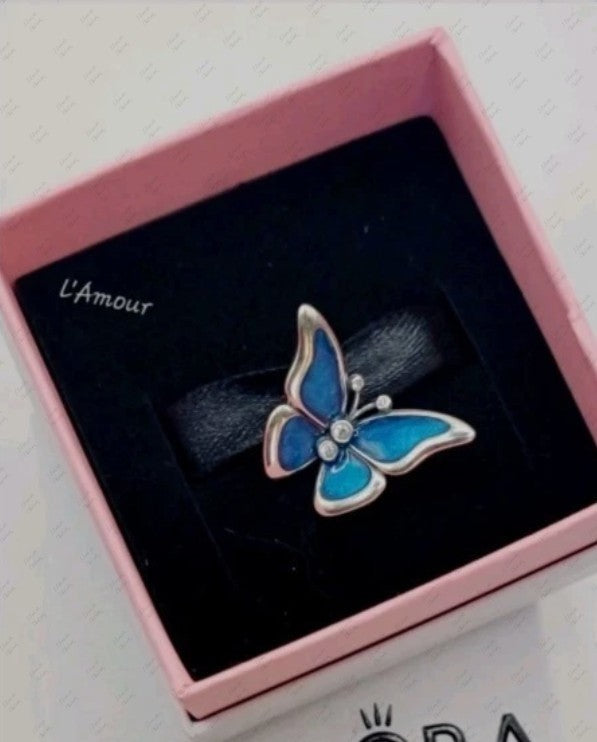 Authentic Pandora 925 Ale Blue Oversized Butterfly Charm 793747C01 w/ Box E41