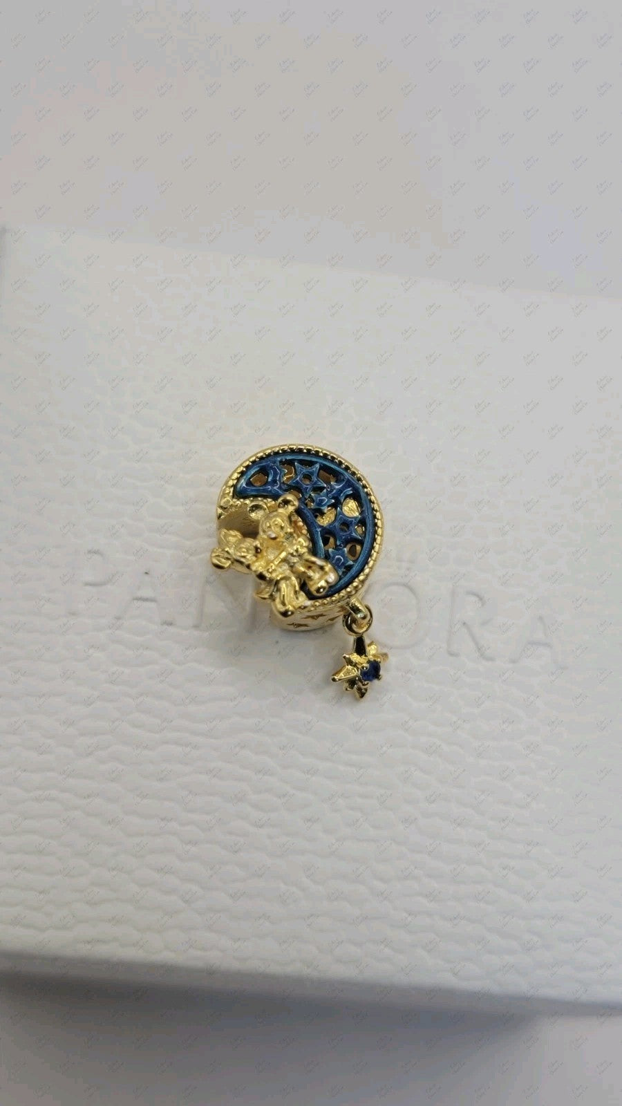 Authentic Pandora 762956C01 Disney Mickey & Minnie Mouse Crescent Moon Charm A34