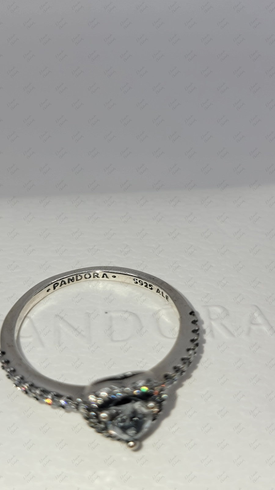 Authentic Pandora #198421C01 Elevated Heart Ring w/ Clear CZ Size 9 W/ Box