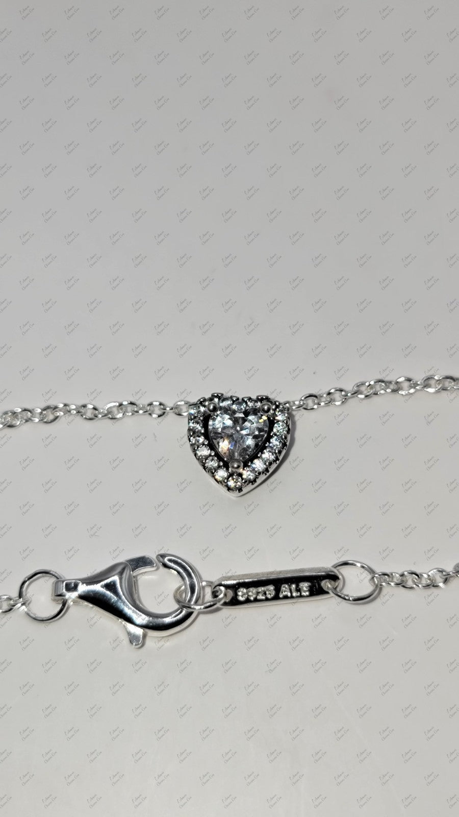 Authentic PANDORA Sparkle Crystal Elevated Heart Pendant Necklace & Earrings Set