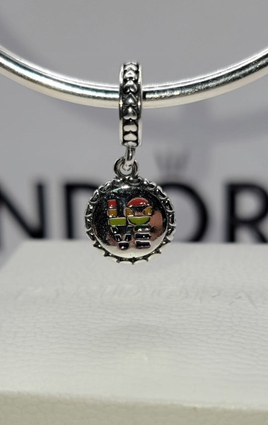 Autentic Pandora Disney Parks Exclusive Mickey Love Gay Pride Rainbow Charm