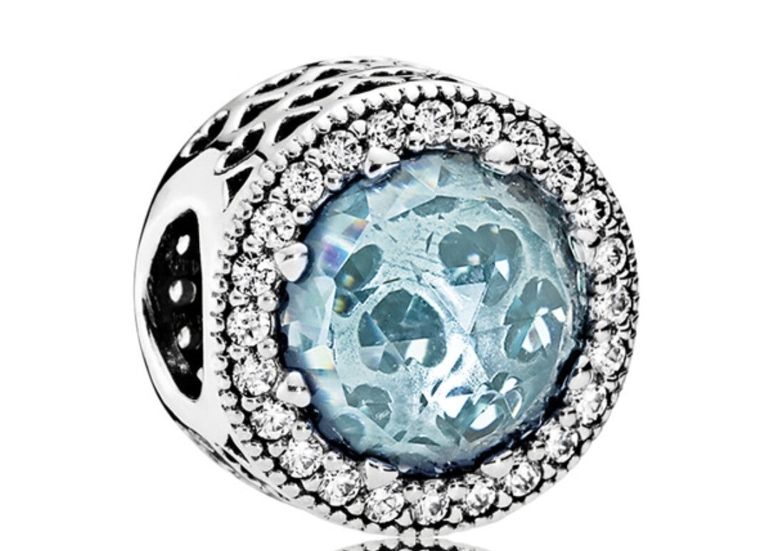 Authentic Glacier Blue Crystal and Clear Zirconia - 791725NGL w/ Box SALE! SALE!