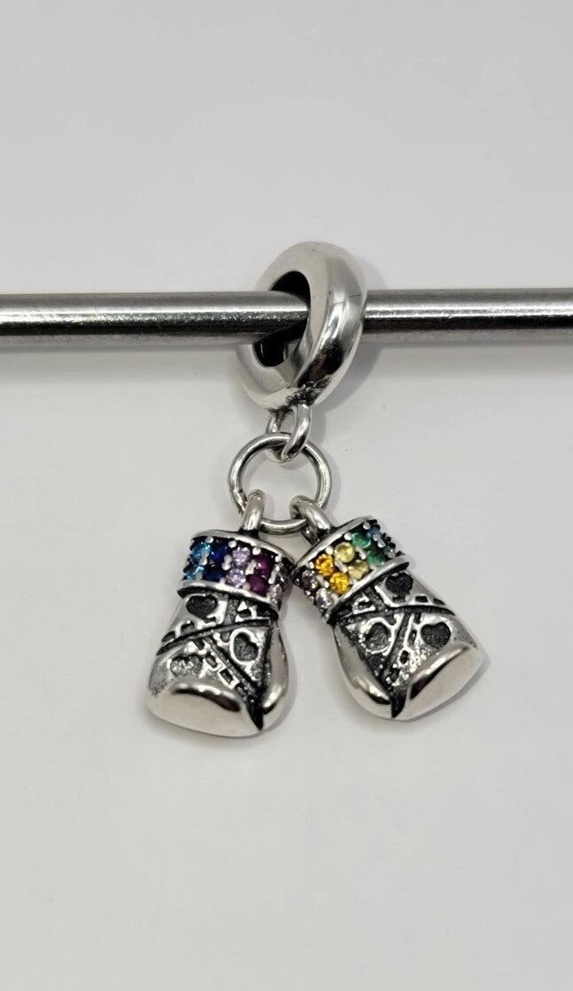 Authentic L'AMOUR Sterling Silver GIRL POWER boxing Gloves Charm Pendant 🥊 A49