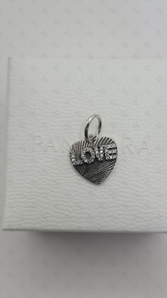 Authentic PANDORA 925 Ale Engravable Love Heart Dangle Charm 793604C01 A39 w Box