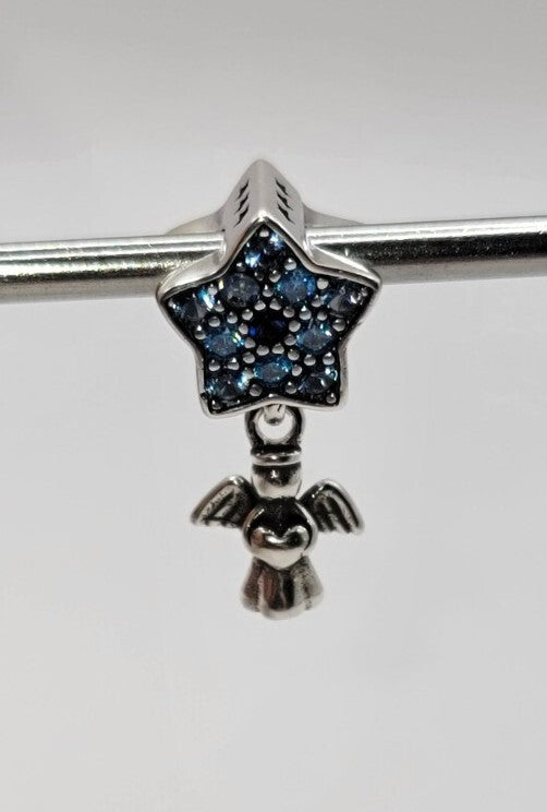 Authentic L'AMOUR Sterling Silver Shining Star Angel Dangle Charm - A53