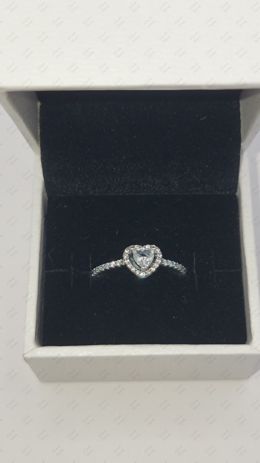 Authentic Pandora #198421C01 Elevated Heart Ring w/ Clear CZ Size 7 W/ Box