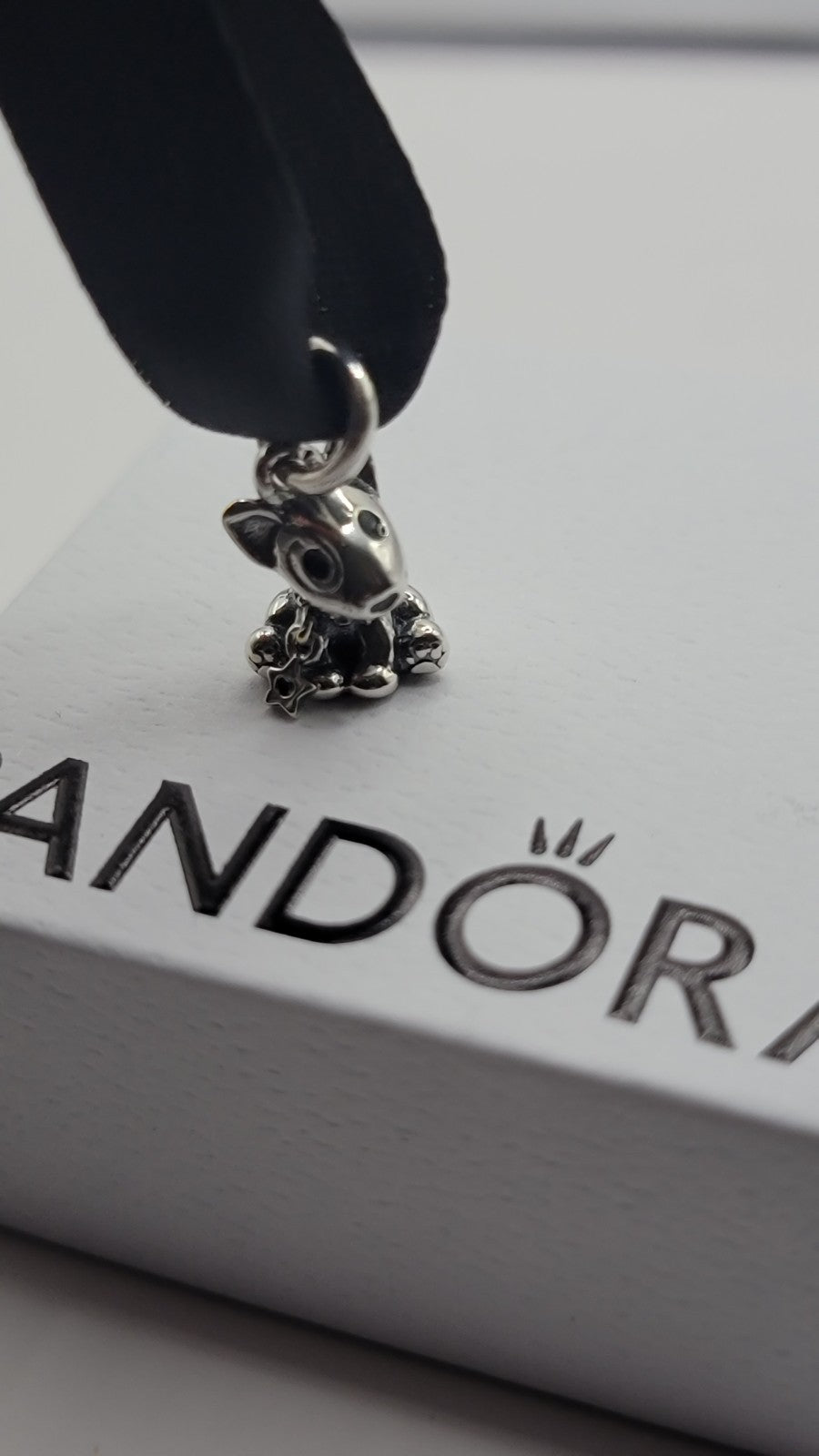 Authentic Pandora Bull Terrier Puppy # 798010EN16 W/ Pouch B81