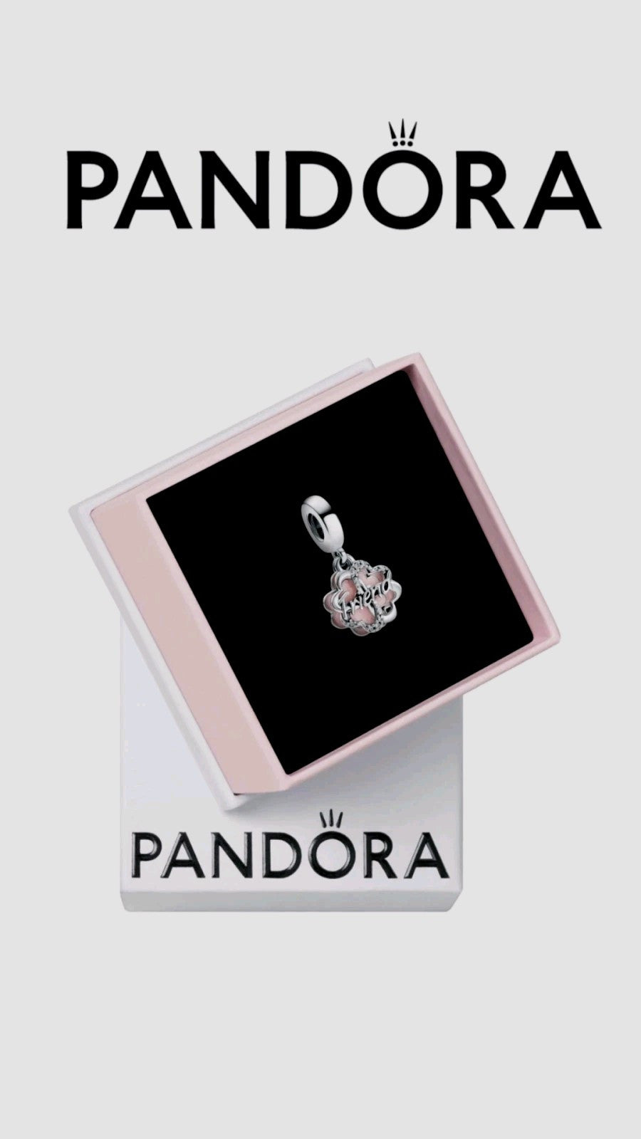 Authentic Pandora 792245C01 4 Leaf Clover Friendship DBLE Dangle Charm w Box E31